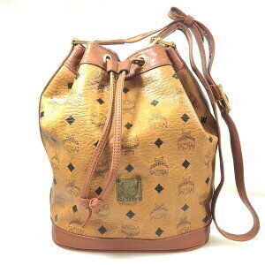 MCM Bucket Shoulder Bag Leather Brown